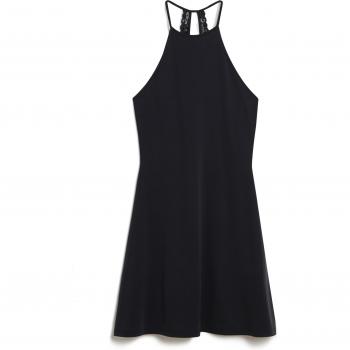 Superdry Vestido Mini de Punto Entallado con Vuelo Negro para Mujer