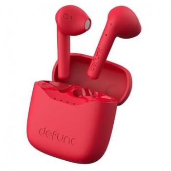 Auriculares In-Ear Inalámbricos Defunc True Lite Rojo - Bluetooth 5.3, ANC, 20 horas de autonomía, carga USB-C, sonido estéreo Hi-Fi, control táctil, micrófonos integrados