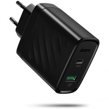 ESR 36W Doble Puerto USB C Cargador Rápido with Power Delivery & Quick Charge 3.0, Cargador para iPhone 11 Pro MAX/XS/XS MAX/XR/X/8 Plus, Samsung S10/S10+/S10e/S9/S9+/Note 10 Plus, iPad Pro 12.9/10.5