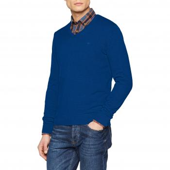 Tom Tailor (NOS) 1009041 suéter, Azul (Night Sky Blue Melan 11284), X-Large para Hombre
