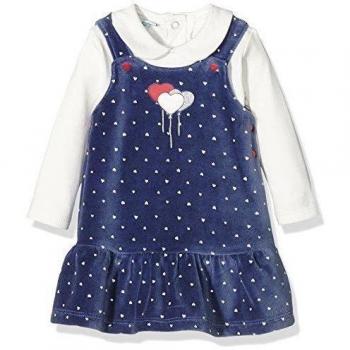 BIMBUS Scamiciato Ciniglia ST.Cuori + Body C.T, Vestido Para Bebés, Royal 05, 3M