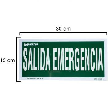 Cartel Salida De Emergencia 15x30 cm.