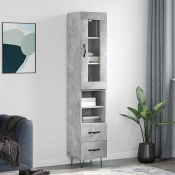 Armario de hormigón gris 34,5x34x180 cm madera multicapa Vidaxl