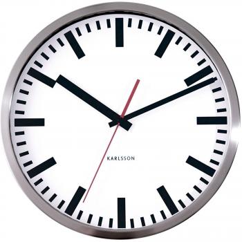 Karlsson Station - Reloj de pared de acero pulido