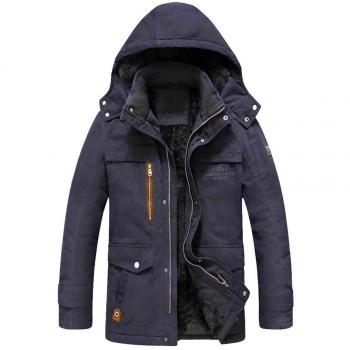 TTLIFE Abrigo de Algodón para Hombres,con Capucha Grueso Fuerte,Cortaviento Guateado Acolchado del Invierno