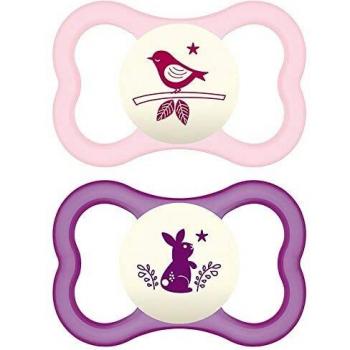 Chupete Air Night Silicona Rosa 16+ Meses - Pack de 2 Pezas