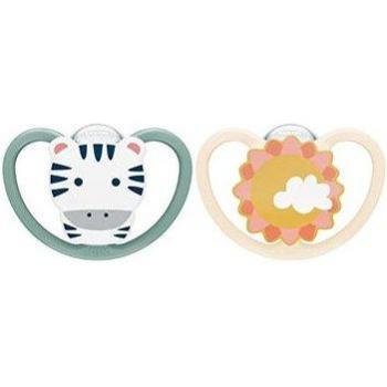 Chupete Nuk Space Silicona 6-18m Cebra Sol 2uds