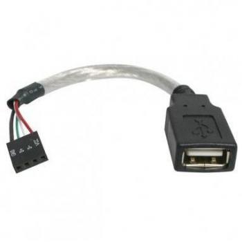 StarTech.com 15cm USB 2.0 IDC 4 Pin Motherboard Header Female to USB A Female Cable Adapter - USBMBADAPT