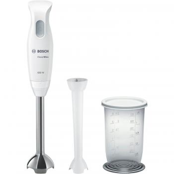 Bosch MSM26130 CleverMixx - Batidora de mano, cúpula con cuatro cuchillas, 600 W, color blanco y gris