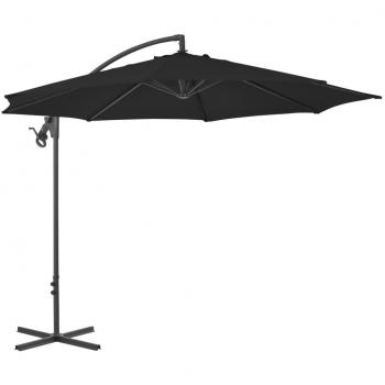 Paraguas Cantilever de Acero 300 cm Negro