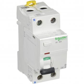 Schneider Electric A9R61240 iID Interruptor Diferencial, Clase A SI, 2P, 40A, 30mA, 73.5mm x 36mm x 91mm, Blanco