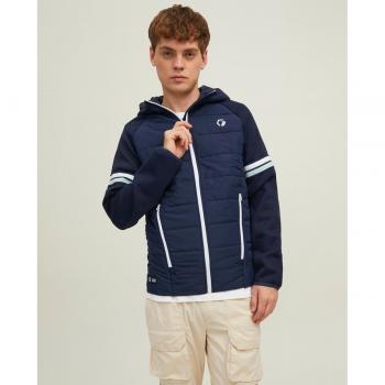 Chaqueta acolchada combinada con capucha