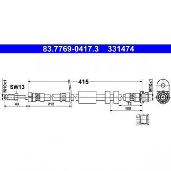 Tubo de freno ATE 83.7769-0417.3