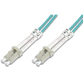 1M OM3 50/125 LC-LC DLX 2.8mm FIBRE OPTIC CABLE - AQUA