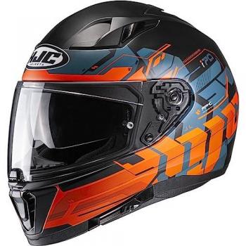 Casco Integral HJC i70 Alligon Negro-Naranja (S) - Motopasión Store