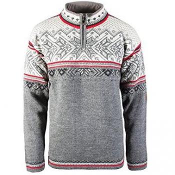 Dale of Norway Classic Warm Men's Wool Sweater - Gray/White - Size S