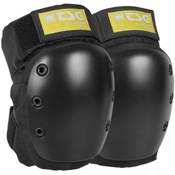 Rodillera TSG Kneepad All Ground negra, acolchado de alta densidad, material resistente al desgaste, diseño ergonómico para mayor comodidad, cierre ajustable con velcro, protección contra impactos y abrasiones