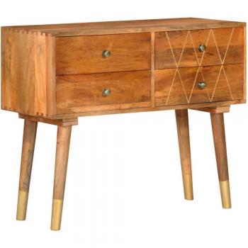 Aparador de madera maciza de mango 85x40x70 cm - Mueble de Almacenaje de Salón, Buffet para salón Moderno, Armario Auxiliar, Armario de Almacenamiento