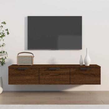 Armario de pared de madera de ingeniería 102x30x20 cm en blanco, negro y roble sonoma - Mueble de almacenaje estantería para oficina, estudio, sala de estar y dormitorio