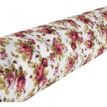 Cofan Rollo de Mantel Antimanchas Estampado de Rosas 50% Algodón 50% Poliéster Fácil de Limpiar Medidas 1,40 x 25 m