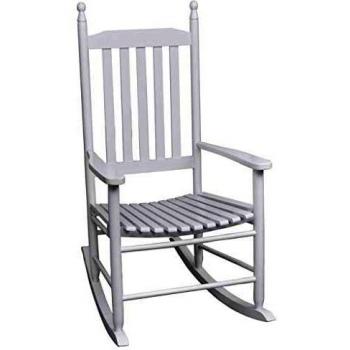 vidaXL Rocking Chair with Curved Seat White Wood