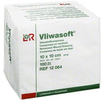 Vliwasoft Non-Sterile Non-Woven Gauze Compress, 10x10 cm, 4 Layers, Pack of 100