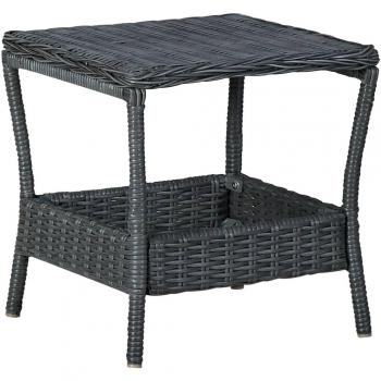 vidaXL Garden Table Dark Grey 45x45x46.5 cm Poly Rattan
