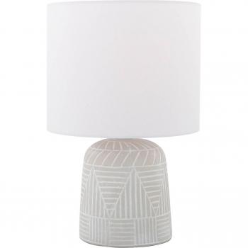 Lámpara de mesa Thalassia blanca Ø 26 cm cerámica de Lindby