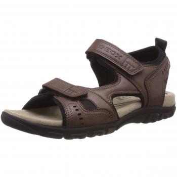 Geox Uomo Sandal Strada A, Sandalias con Punta Abierta, para Hombre, Marrón