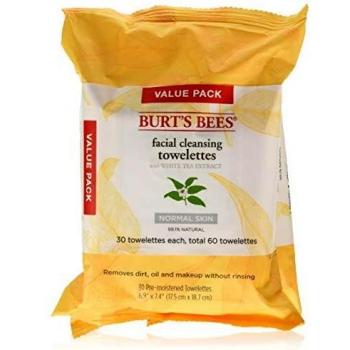 Burts Bees Facial Cleansing Towelettes White, 30-Piece