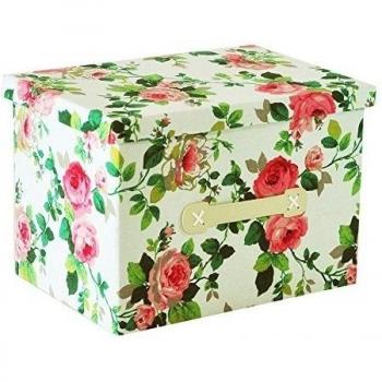 39L plegables de lona caja de almacenamiento de ropa Manta armario suéter Organizador Decoración caja con la flor roja