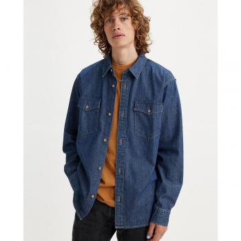 Levi's - Camisa vaquera de hombre de manga larga azul oscuro