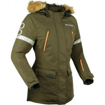 Chaqueta textil de motocicleta para mujer Bering Wembley impermeable Caqui Verde Marrón (Tamaño 38)