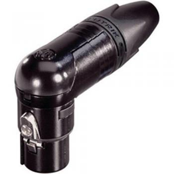 Neutrik NC5FRX-B Right Angle Cable Socket - Panel Mount Connector