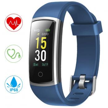 YONMIG Pulsera de Actividad, Pulsera Inteligente Impermeable IP68 con Pulsómetro y Presión Arterial, Monitor de Podómetros, Monitor de Calorías Notificación de Mensaje Deporte para iOS y Android