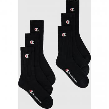 Paquete de 6 pares de calcetas altas Champion, unisex, talla 35-38, color negro
