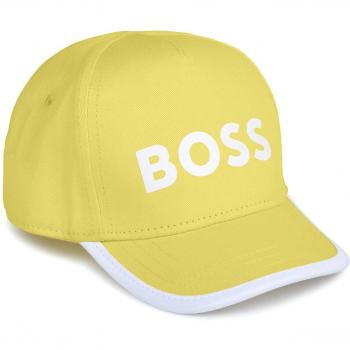 Gorra de bebé niño Boss Kidswear color amarillo en algodón
