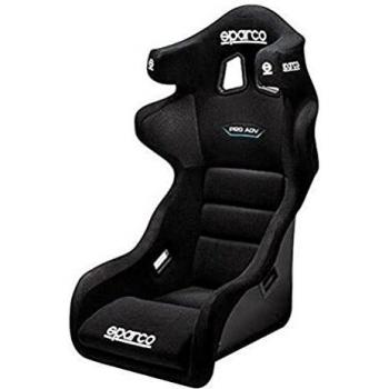 Asiento Sparco Pro ADV QRT Negro - Asiento de competición, diseño ergonómico, estructura en fibra de vidrio, homologación FIA, revestimiento en tejido antideslizante, soporte para arneses de 6 puntos
