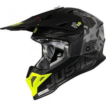 CASCO MOTOCROSS JUST1 J39 KINETIC CAMO FLUO YELLOW RED BLACK (MATT) - Casco de motocross, color camuflaje con detalles en amarillo flúor, rojo y negro mate,