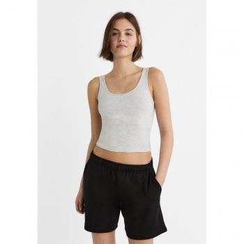 Stradivarius Basic Grey Melange Tank Top M