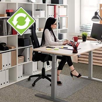Floortex Evolutionmat polímero Mejorado Silla Alfombrilla para alfombras hasta 9 mm de Grosor, 120 cm x 90 cm, Rectangular, Claro
