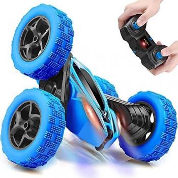 Coche Teledirigido, 2.4 GHz RC Coche Acrobacia Rotación Volteo de 360 Grados, con Batería Recargable, 360° Doble Lado Flexibles Control Remoto de Coche Carrera para niños Regalo