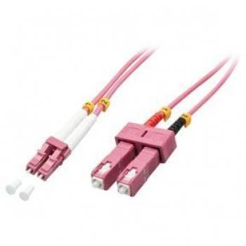 Lindy 46363 5m LC/SC OM4 Pink Fiber Optic Cable