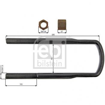 Brida de ballesta FEBI BILSTEIN 39172 - Tipo: Brida de ballesta, Marca: FEBI BILSTEIN, Número de pieza: 39172