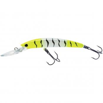 Yo-Zuri Crystal Minnow Deep Diver Walleye Flotante señuelo, 5 1/4 , Chartreuse Tigre