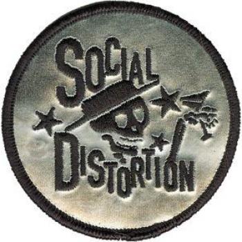 SOCIAL DISTORTION distorsión Skeleton Esqueleto Chrome PATCH PARCHE, Officially Licensed Products Classic Rock Artwork, Iron-On / Sew-On, 3 x 3 Embroidered bordado Patch