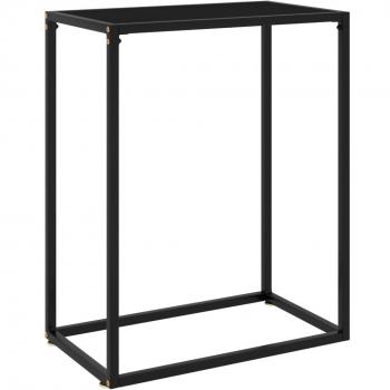 vidaXL Console Table Black 60x35x75 cm Tempered Glass