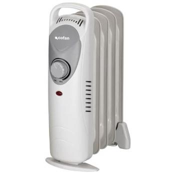 Mini radiador de aceite 450W con termostato regulable y seguridad antiincendios color blanco