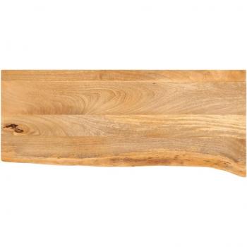 Tablero de mesa borde natural madera maciza mango 140x30x2,5 cm Marrón
