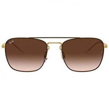 RAYBAN Men's 0RB3588 905513 55 Sunglasses, Gold Top Gradient Dark Brown